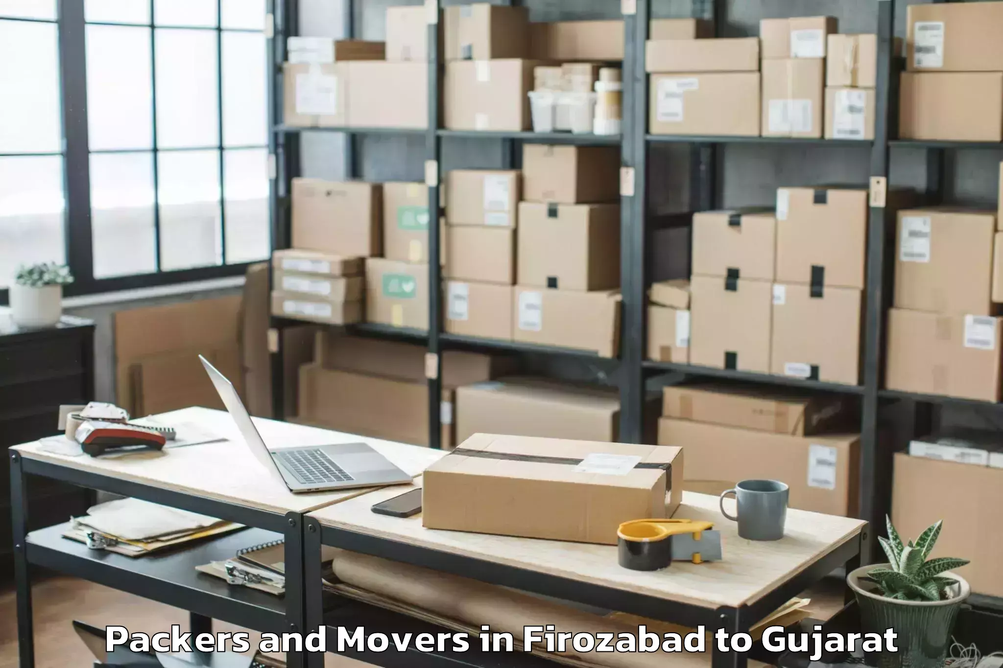 Reliable Firozabad to Patan Veraval Packers And Movers